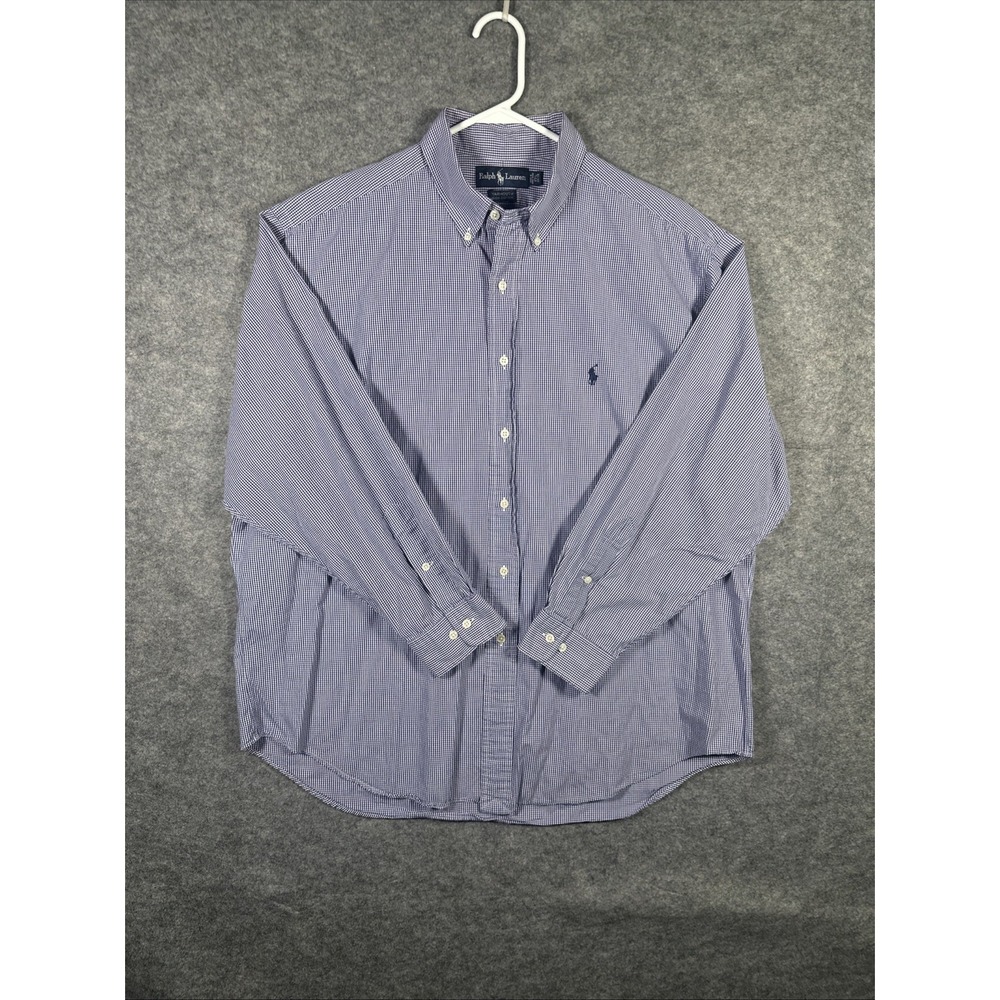 Ralph Lauren Yarmouth Button Down Long Sleeve Shirt Purple Gingham ✅17.5-34/35 - Picture 5 of 8
